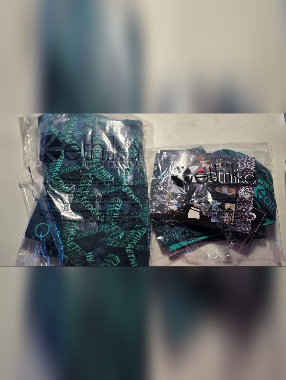 Ethika Women's Emerald Dynasty Leggings Green & Sports V-Neck Bra Size Large Set - Picture 3 of 3